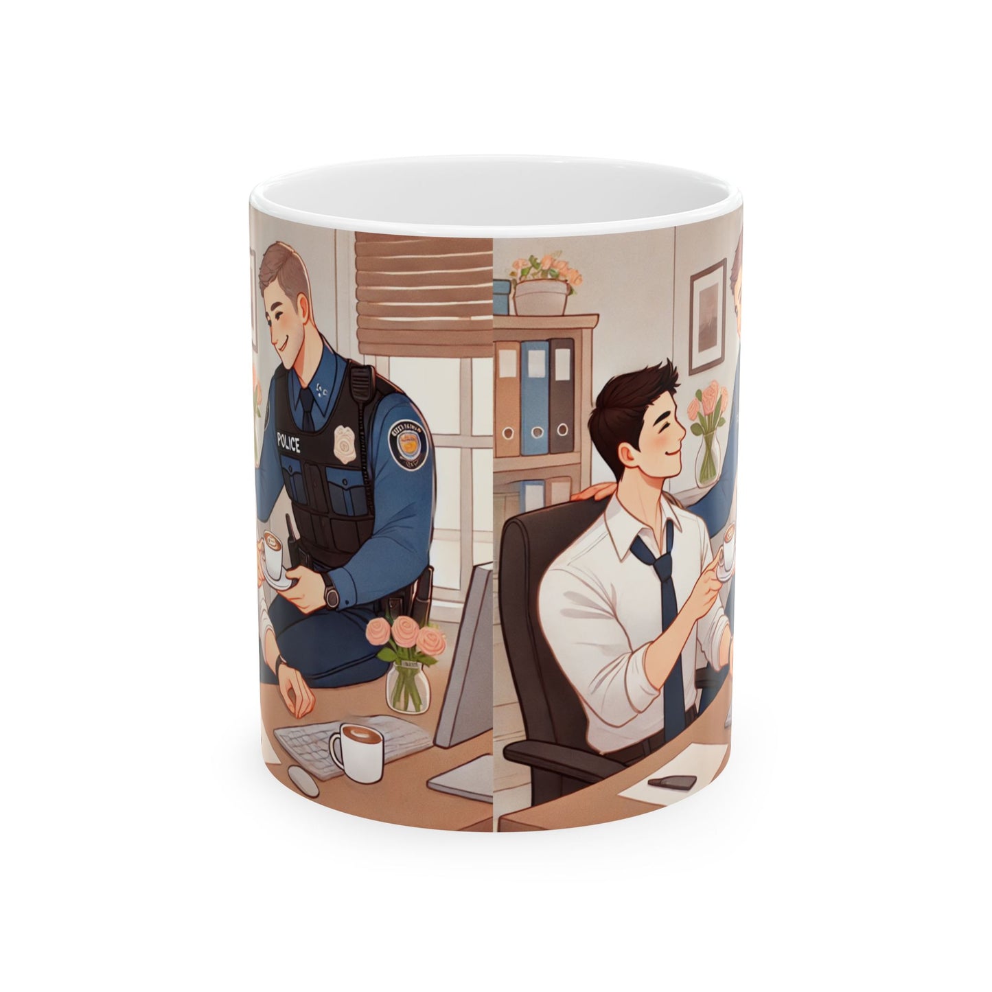 Charming Police Officer Ceramic Mug - Perfect for Coffee Lovers and Gift Giving