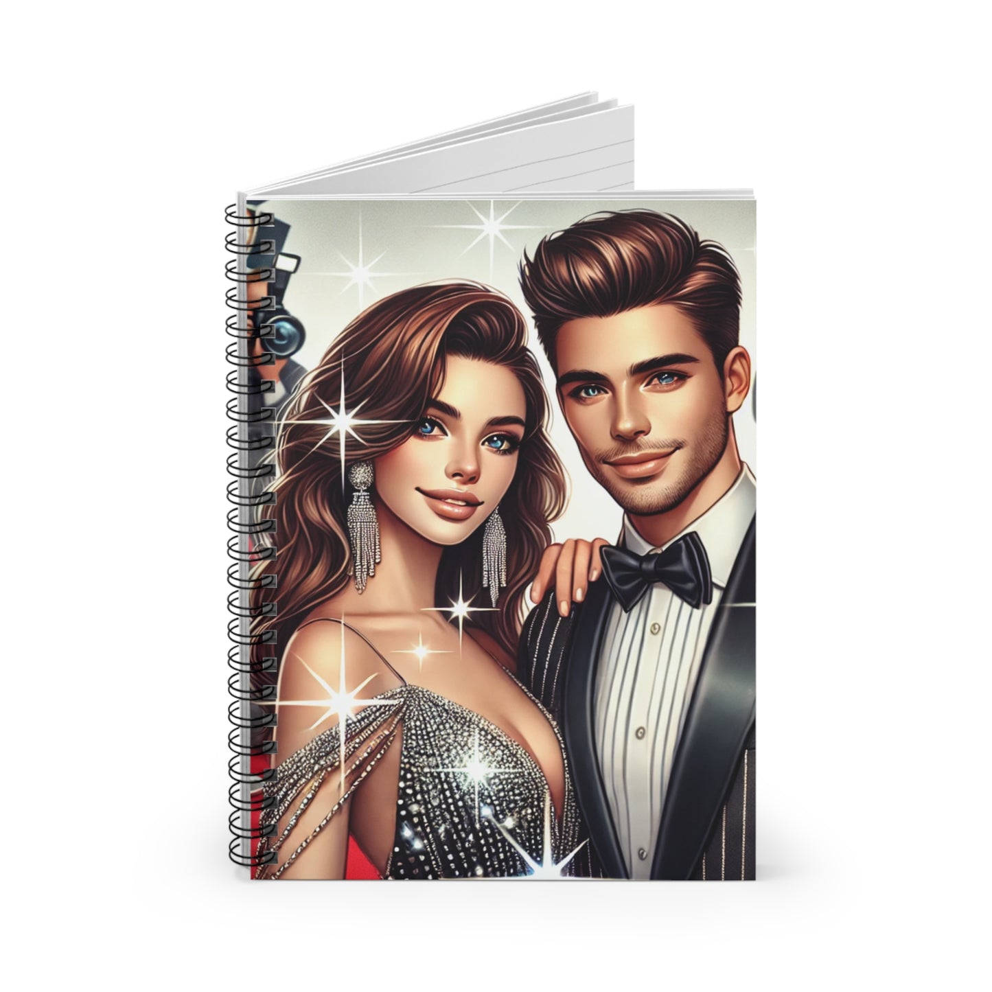 Glamorous Couple Spiral Notebook - Perfect for Parties & Celebrations