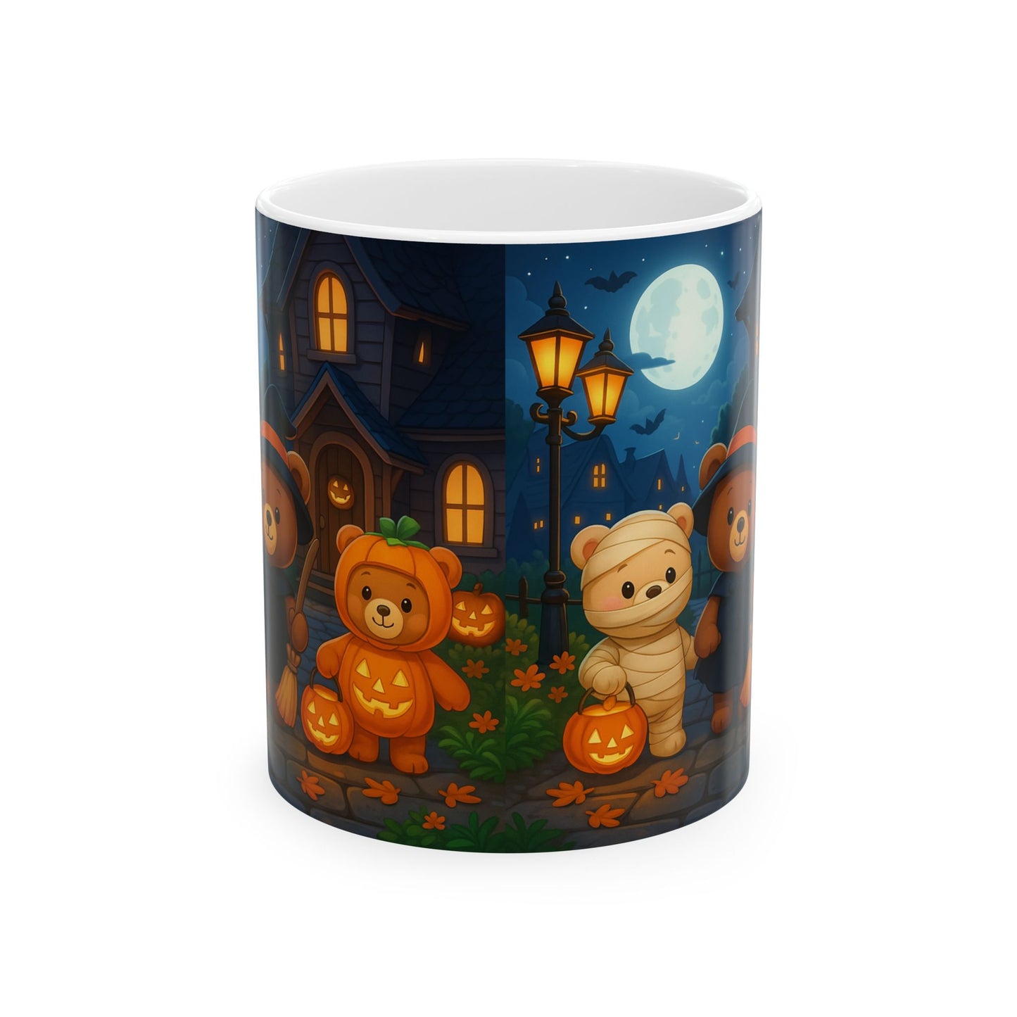 Adorable Halloween Bear Mug, Cute Bear Mug, Spooky Coffee Cup, Halloween Decor, Fall Gift, Trick-or-Treat Mug