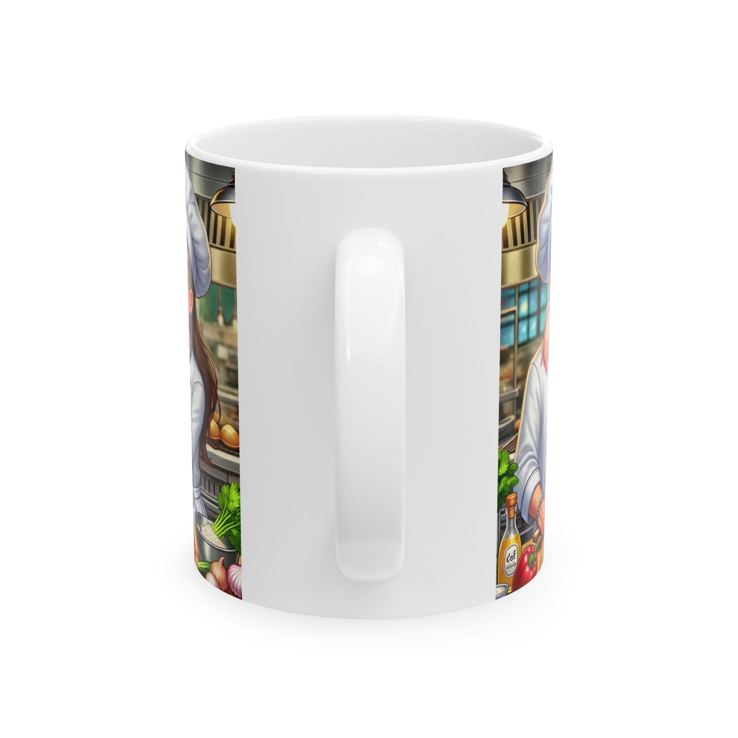 Chef's Love Ceramic Mug - Culinary Couple Design (11oz, 15oz)