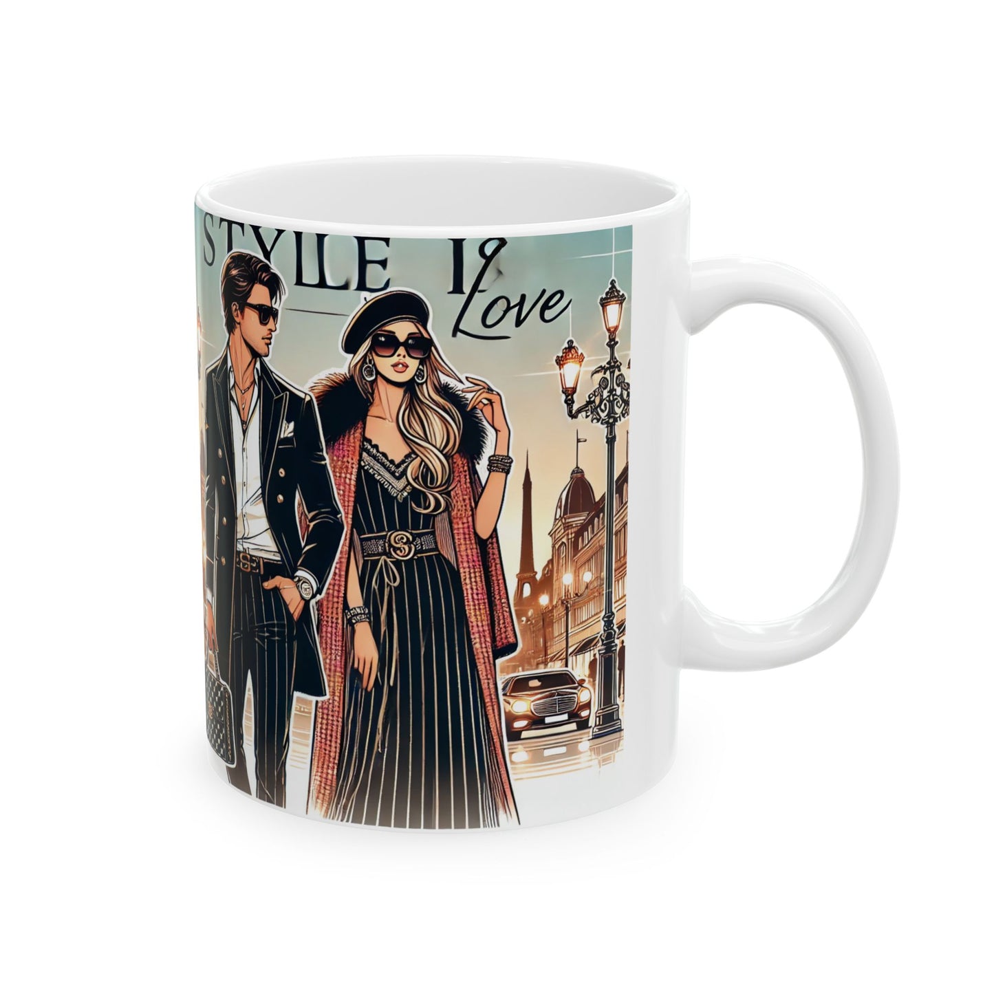 Chic Fashionista Ceramic Mug | Stylish Urban Design for Coffee Lovers