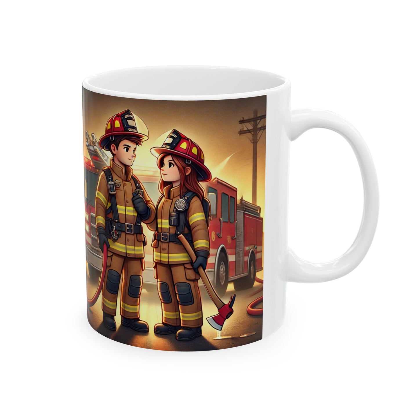 Heroic Firefighter Ceramic Mug - 11oz & 15oz