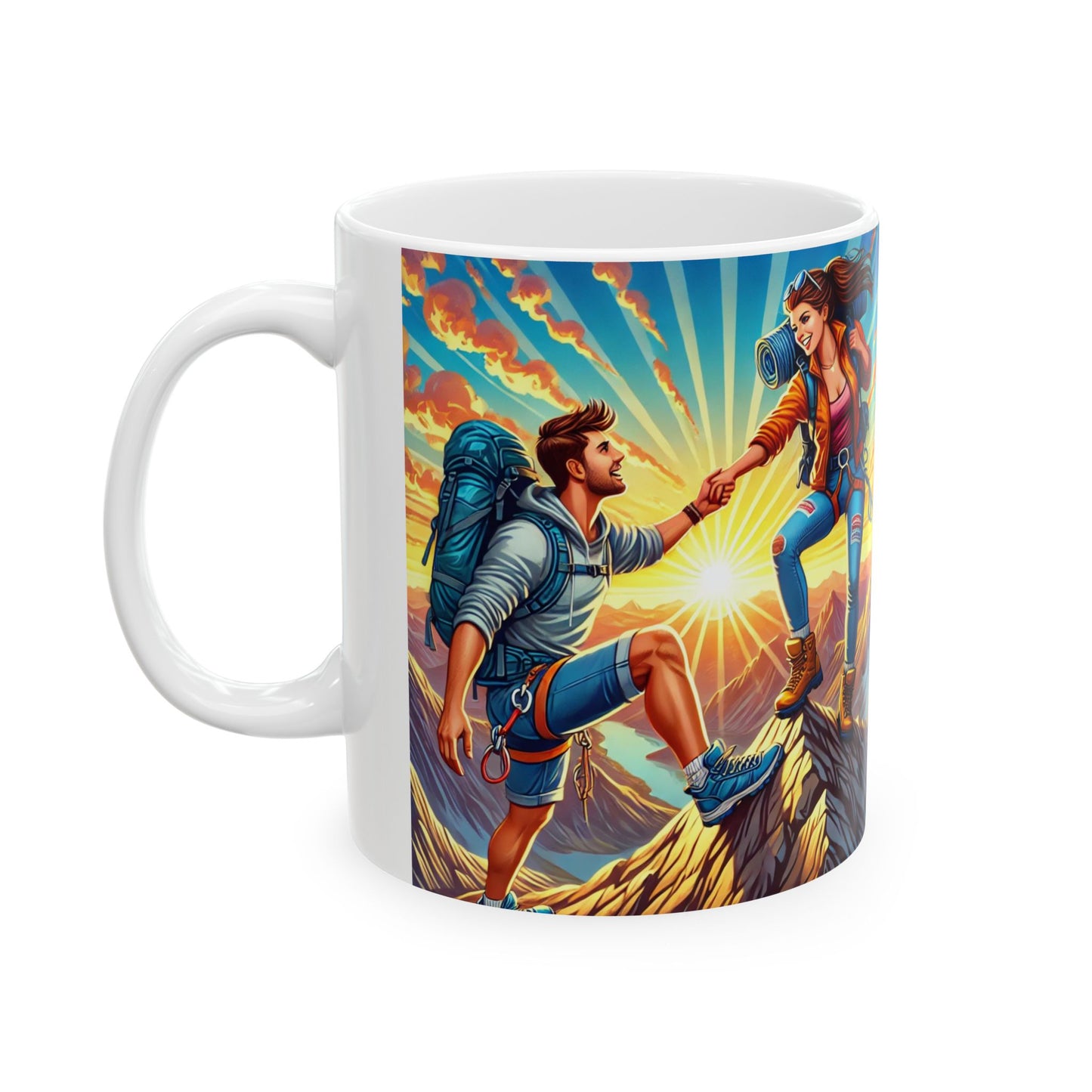 Adventure Couples Ceramic Mug - Perfect Gift for Outdoor Enthusiasts