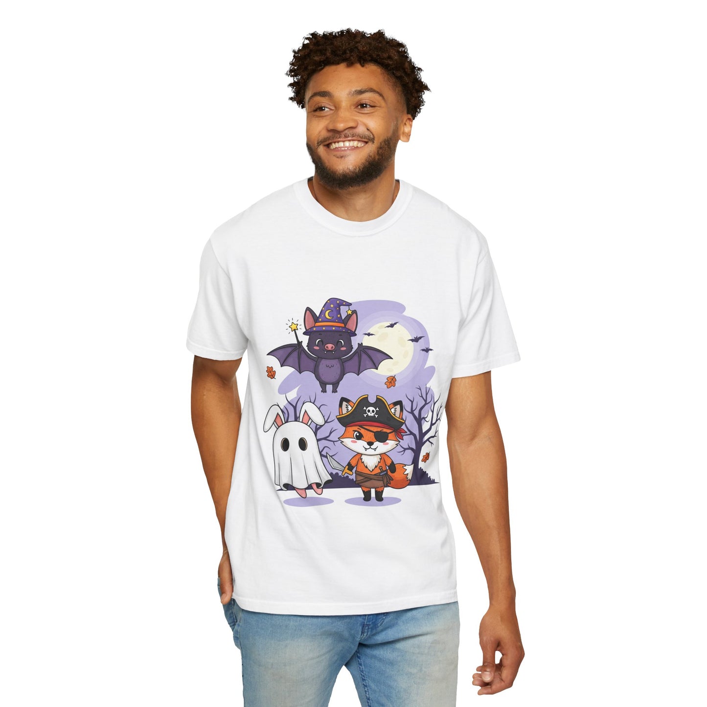 Whimsical Halloween T-shirt, Perfect for Fall Celebrations, Cute Ghost and Bat Design, Unisex Style for All Ages, Great for Costume [...]