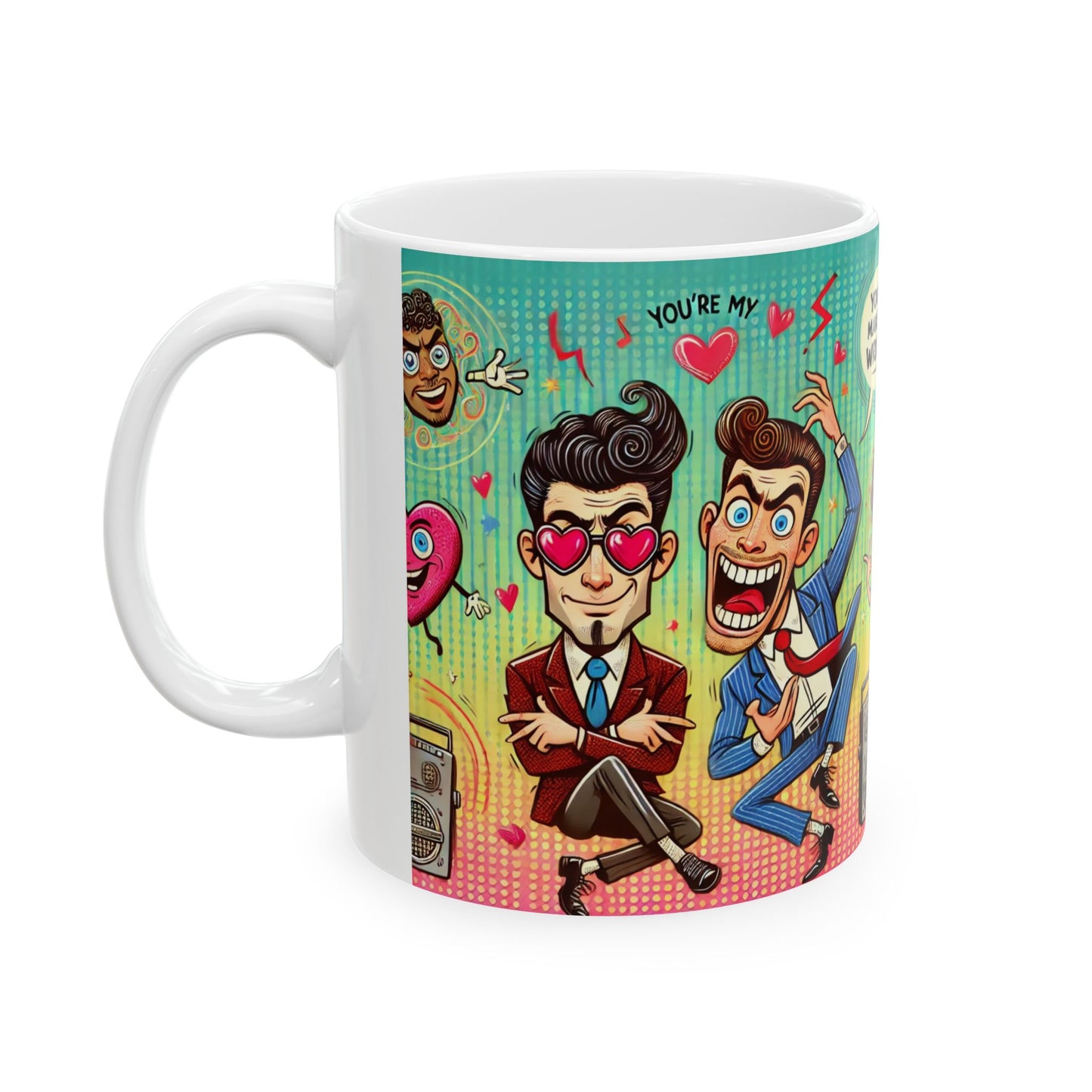 Whimsical Love Ceramic Mug - Fun Design for Couples & Friends