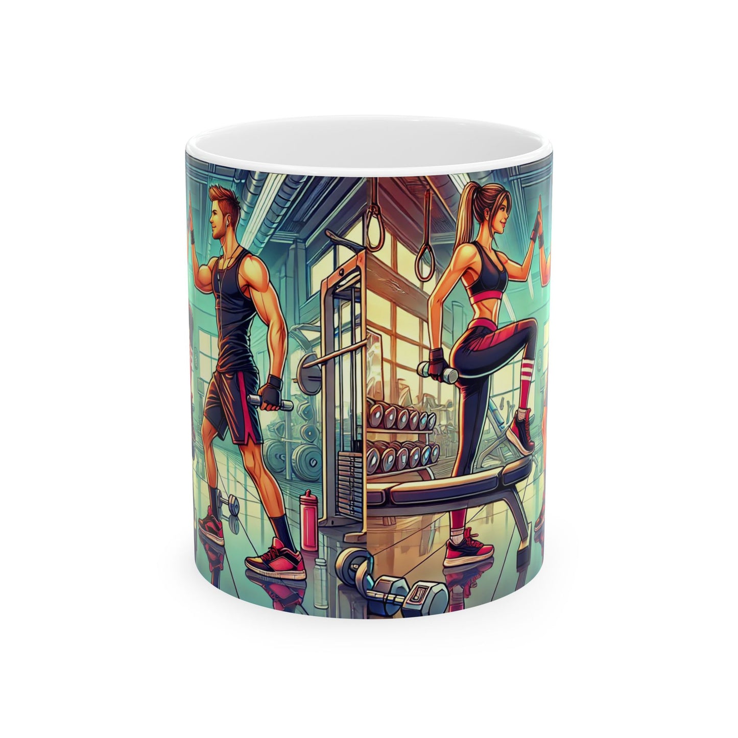 Fitness Vibes Ceramic Mug - Motivational Design for Gym Lovers