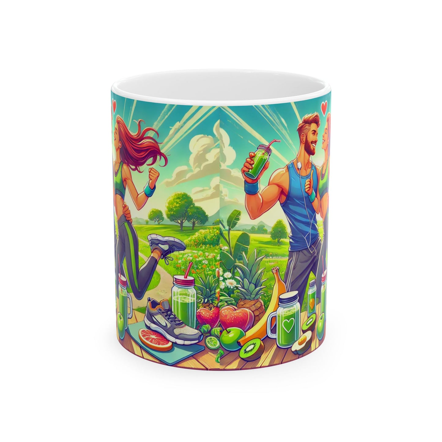 Fitness Motivation Ceramic Mug - 11oz & 15oz - Healthy Lifestyle Design