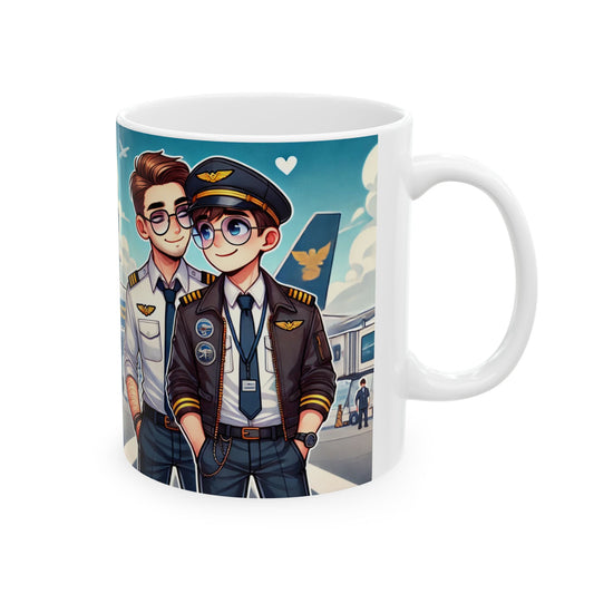 Pilot Couple Ceramic Mug - Perfect Gift for Aviation Lovers