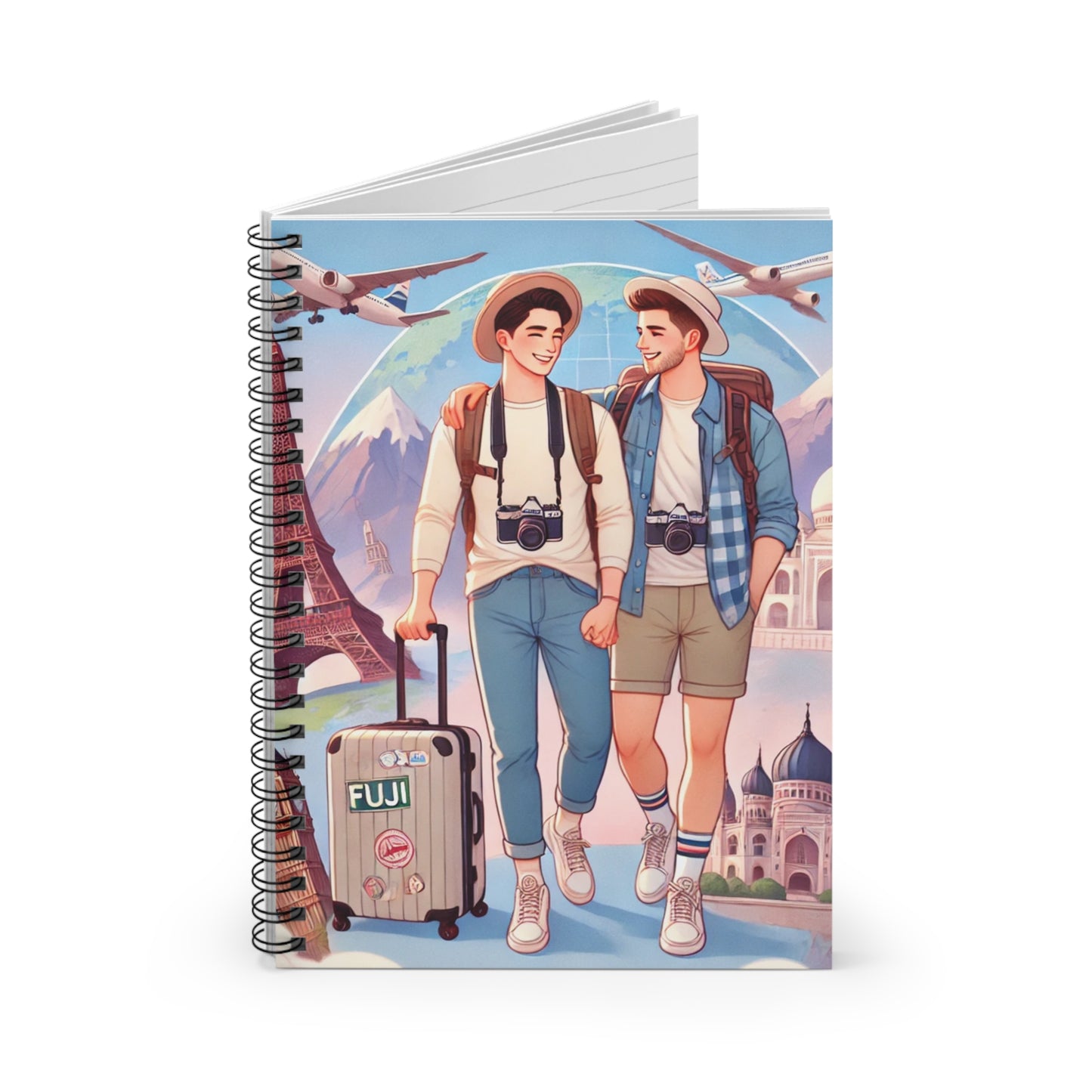 Travel Memories Spiral Notebook - Ruled Line, Adventure-Themed Journal for LGBTQ+ Travelers