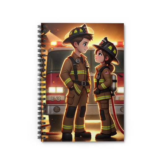 Firefighter Romance Spiral Notebook - Ruled Line for Kids and Adults