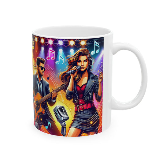 Musical Duo Ceramic Mug - Vibrant 11oz & 15oz Coffee Cup for Music Lovers