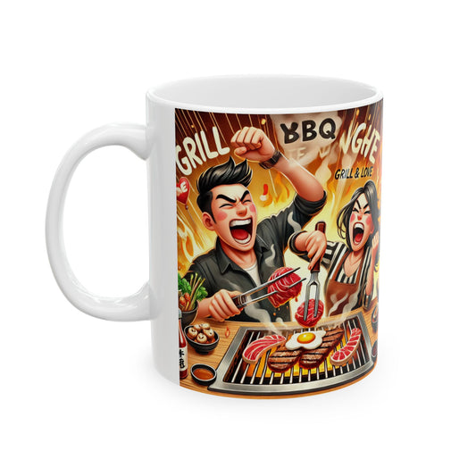 BBQ Grill Ceramic Mug - Fun Cooking Design | Perfect for Chefs & Foodies