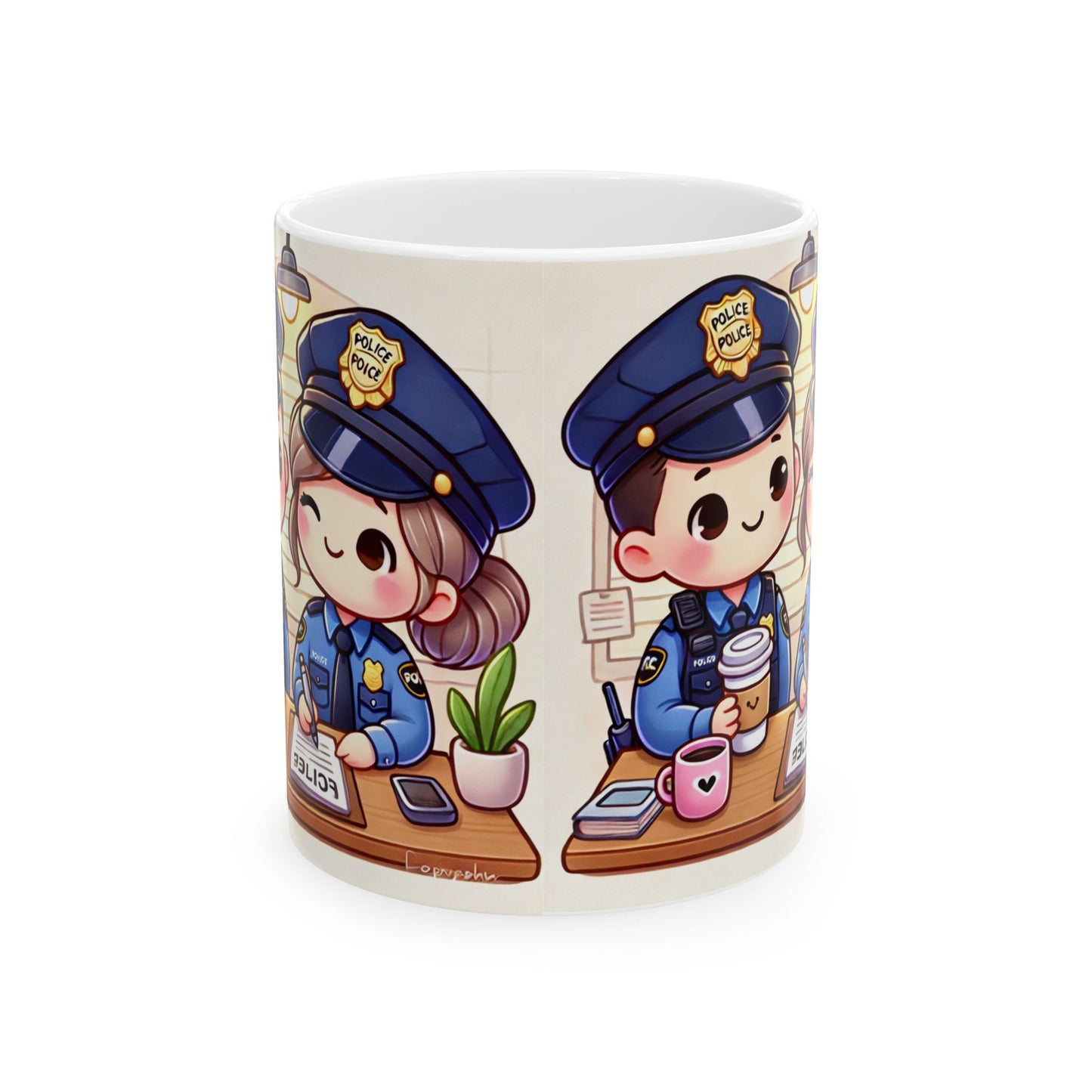 Cute Police Officer Ceramic Mug - 11oz & 15oz