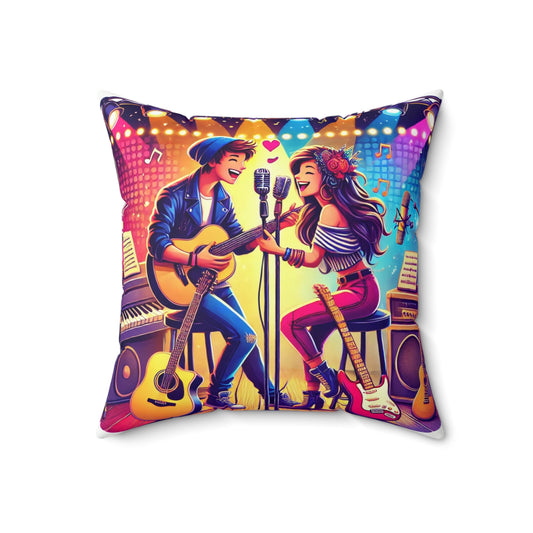 Colorful Music Lovers Square Pillow - Perfect for Home, Gifts & Celebrations