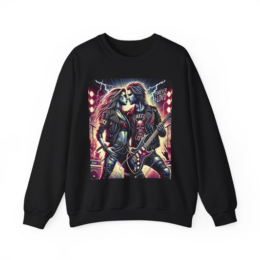 Rock & Roll Romance Crewneck Sweatshirt - Forever Loved Graphic