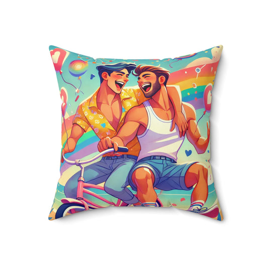 Vibrant LGBTQ+ Love Square Pillow - Celebrate Pride and Joy!