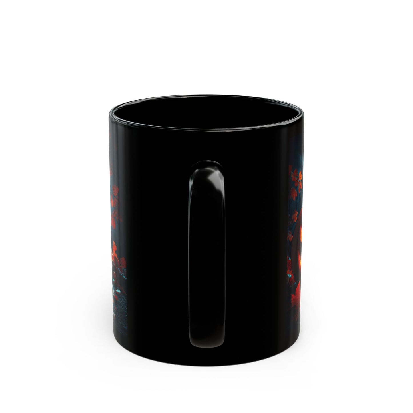 Spooky Halloween Mug, Perfect for Cozy Nights, Black Ceramic Cup for Fall, Pumpkin Decor, Autumn Gift, Haunted House Coffee