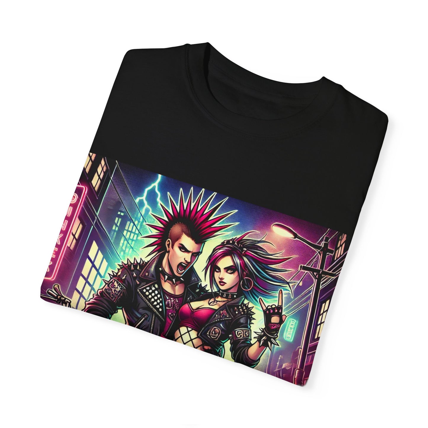 Vintage Punk Rock Unisex T-Shirt - Edgy Couple Design