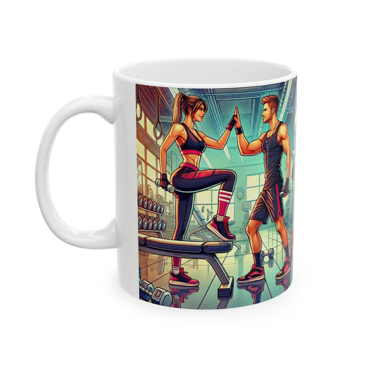 Fitness Vibes Ceramic Mug - Motivational Design for Gym Lovers