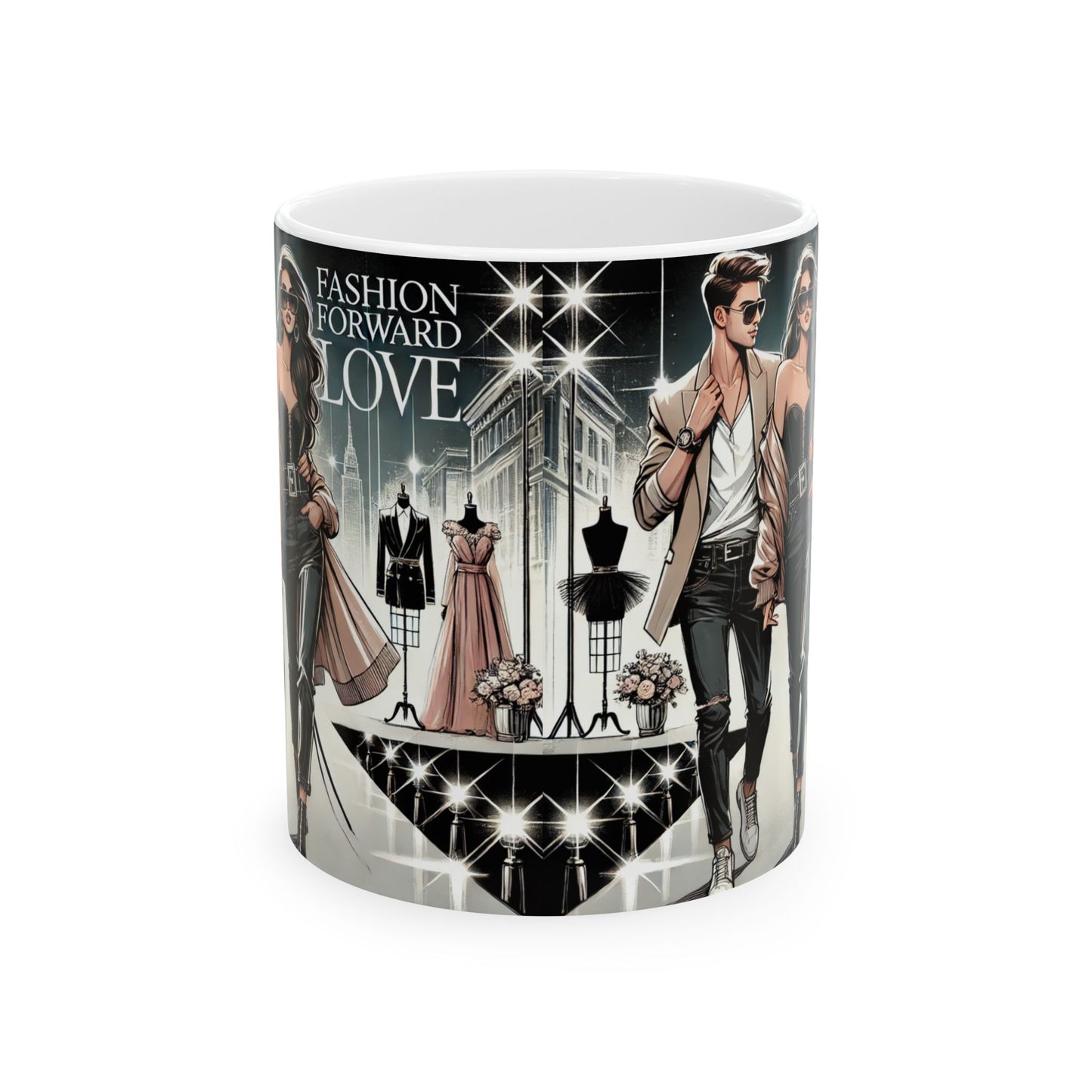 Fashion Forward Love Ceramic Mug - Stylish Coffee Cup for Fashion Enthusiasts