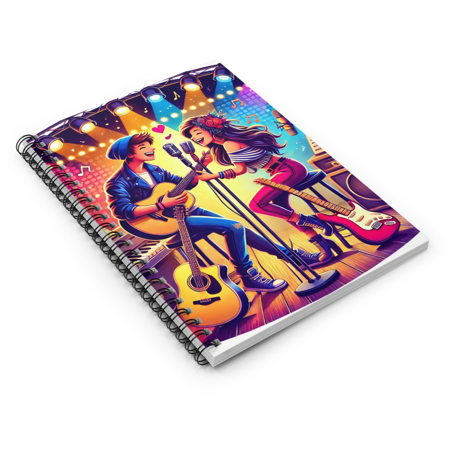 Musical Love Spiral Notebook - Ruled Line for Songwriters & Music Lovers