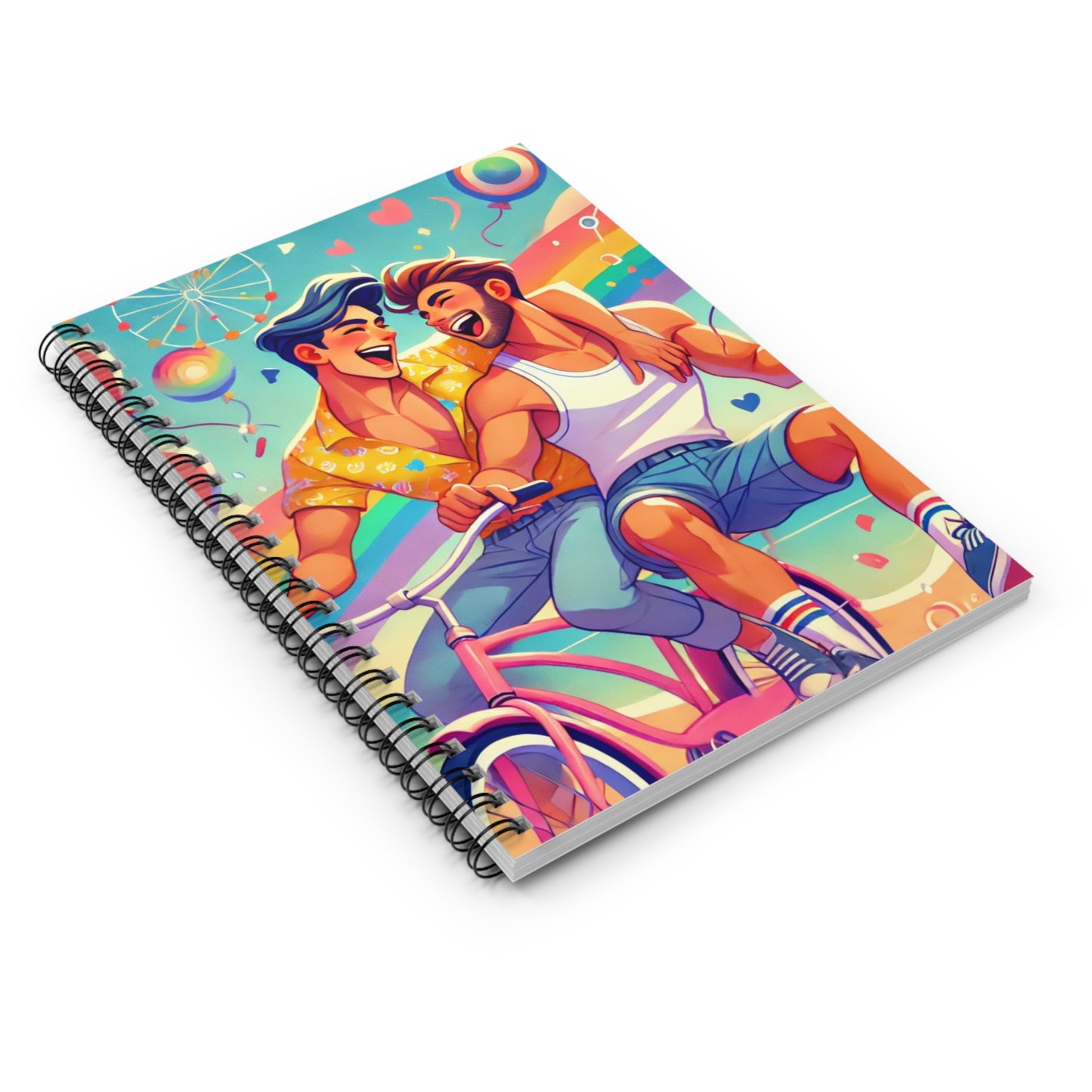Vibrant Love Spiral Notebook - Ruled Lines, Perfect for Pride Celebrations