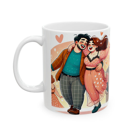 Couples Love Ceramic Mug - Cute Relationship Design (11oz, 15oz)