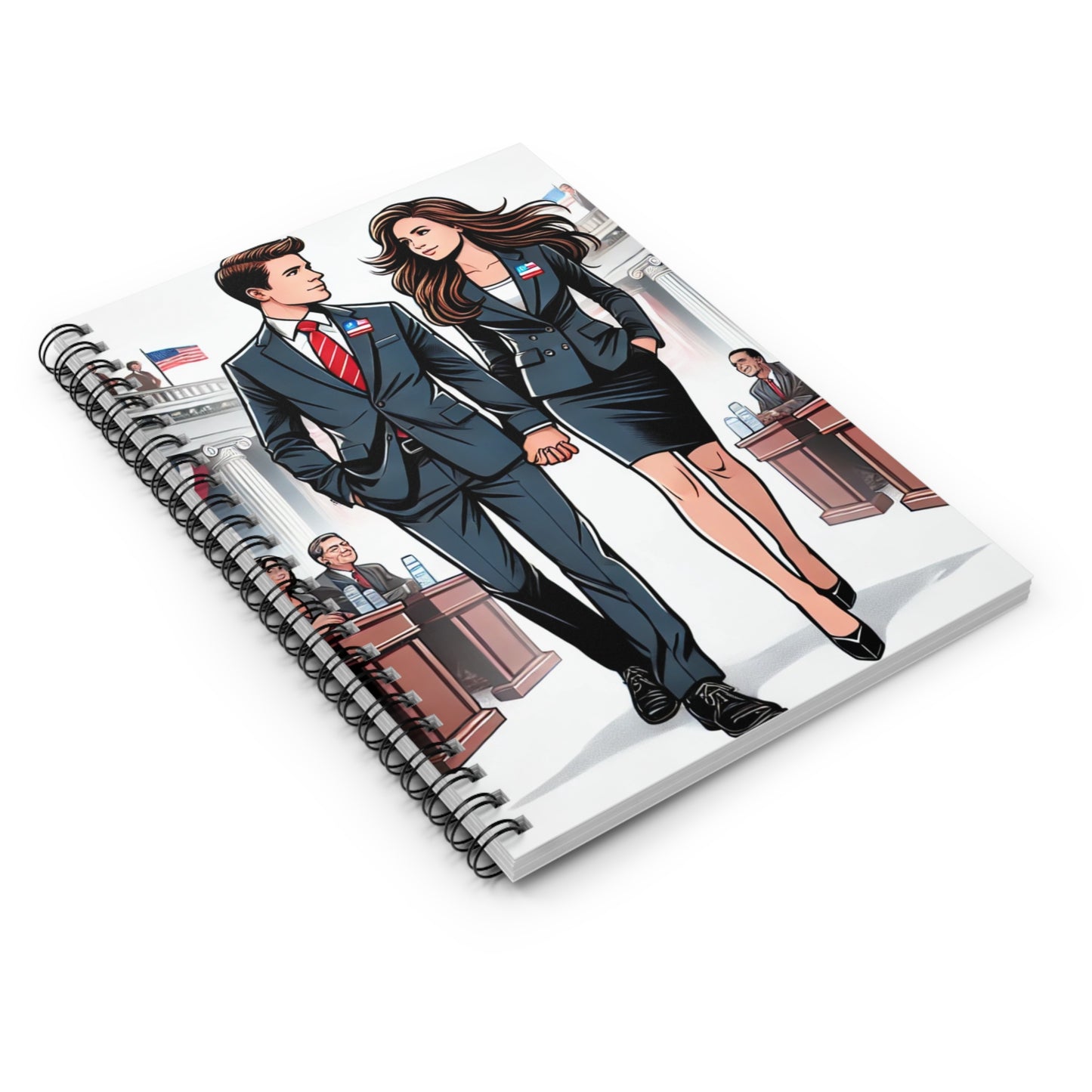 Political Couple Spiral Notebook - Ruled Line for Campaigns & Events