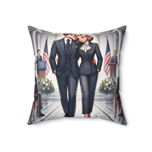 Presidential Couple Pillow, Elegant Home Decor, Office Cushion, Gift for Politicians, Wedding Gift, Engagement Present