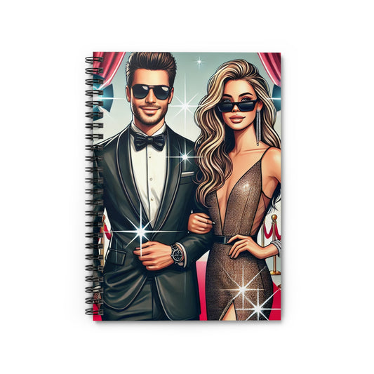 Glamorous Spiral Notebook - Ruled Line Featuring Stylish Couples