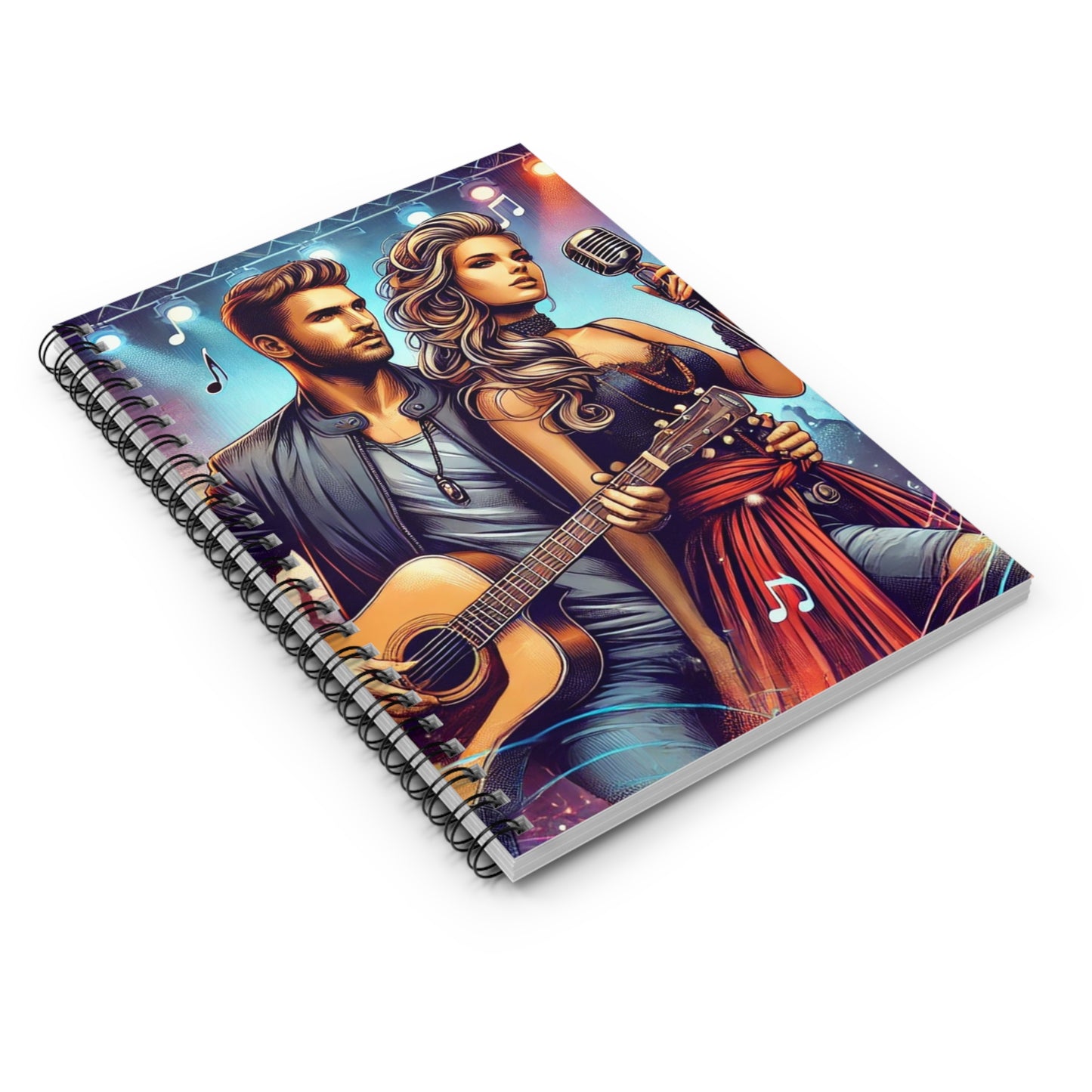 Rockstar Themed Spiral Notebook - Ruled Line for Music Lovers & Creatives