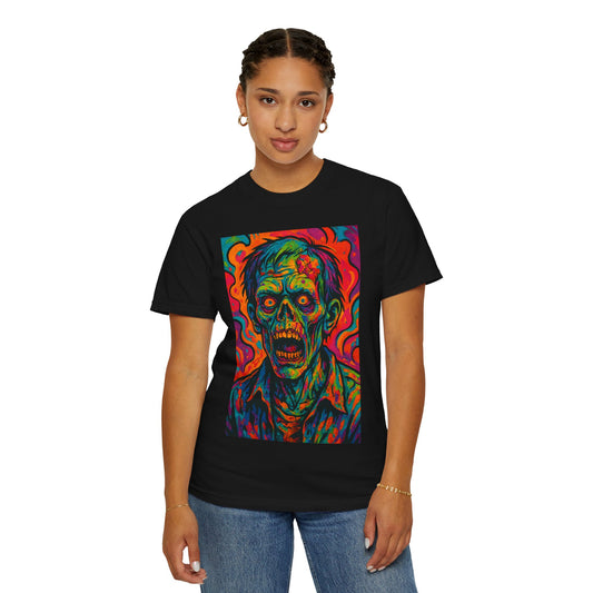 Colorful Zombie Art Unisex T-Shirt | Spooky Costume Tee, Halloween Outfit, Graphic Tee, Horror Fan Gift, Unique Painting Design