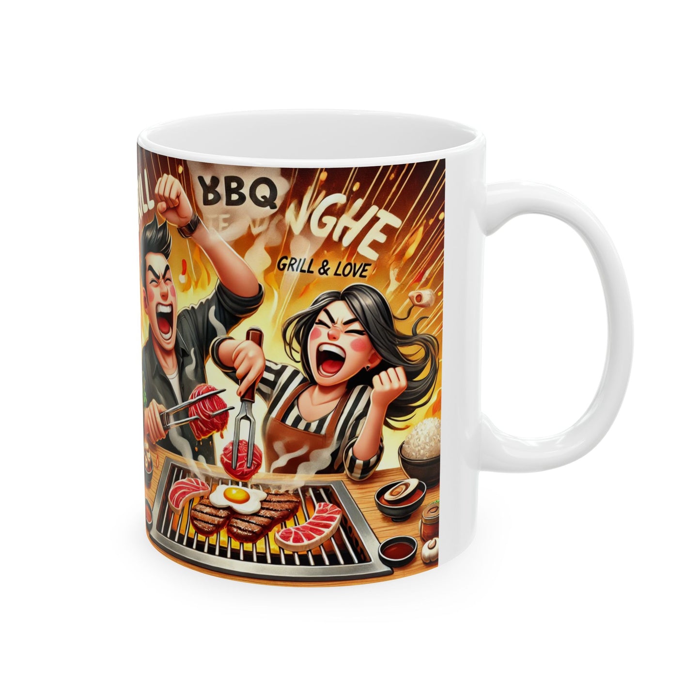 BBQ Grill Ceramic Mug - Fun Cooking Design | Perfect for Chefs & Foodies