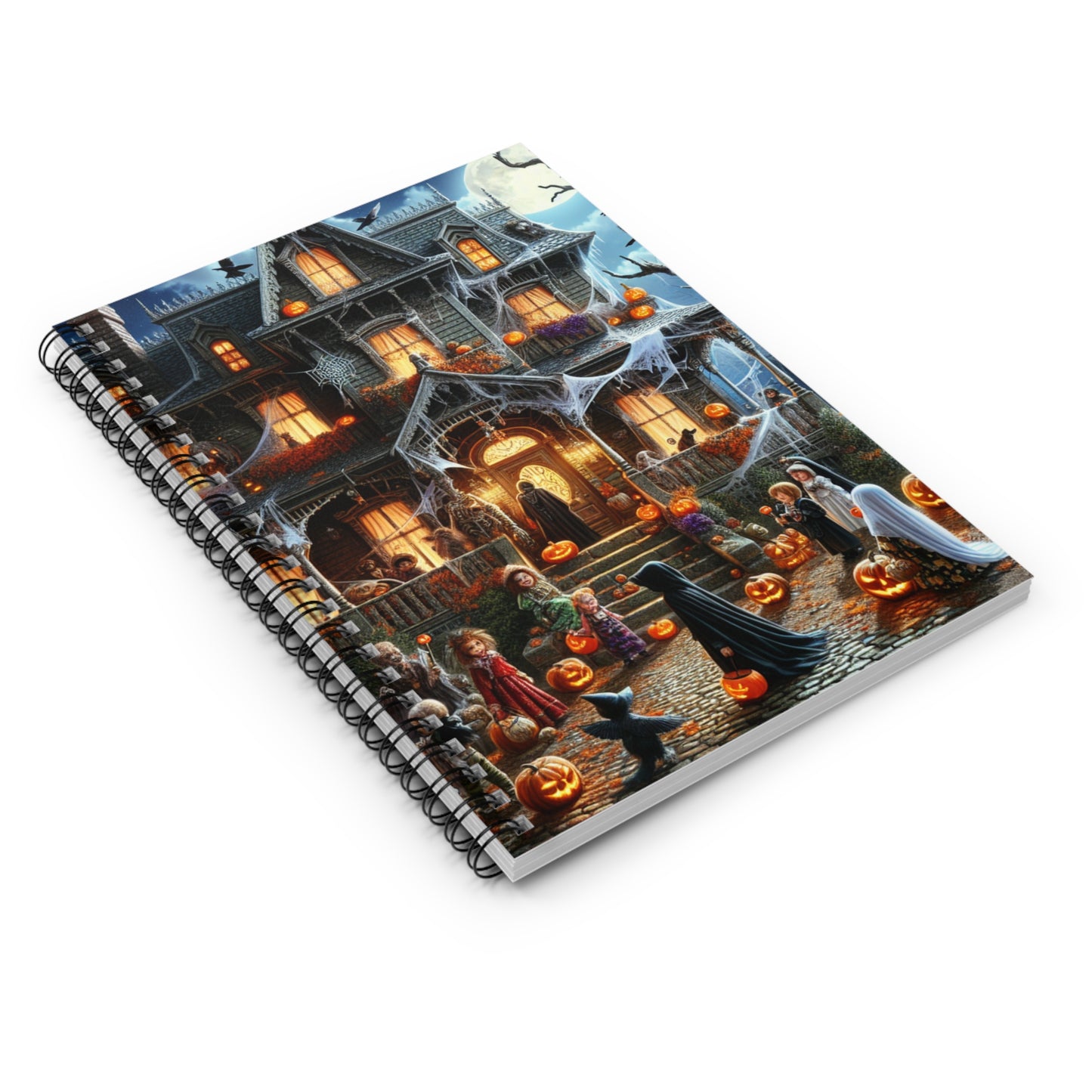 Halloween-Themed Spiral Notebook, Spooky Decor Journal, Fall Stationery, Trick-or-Treat Note Book, Gift for Writers