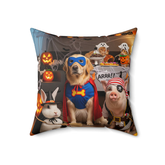 Halloween Pet-Themed Pillow, Cozy Home Decor, Superhero Dog Pillow, Fall Decoration, Perfect Gift for Animal Lovers