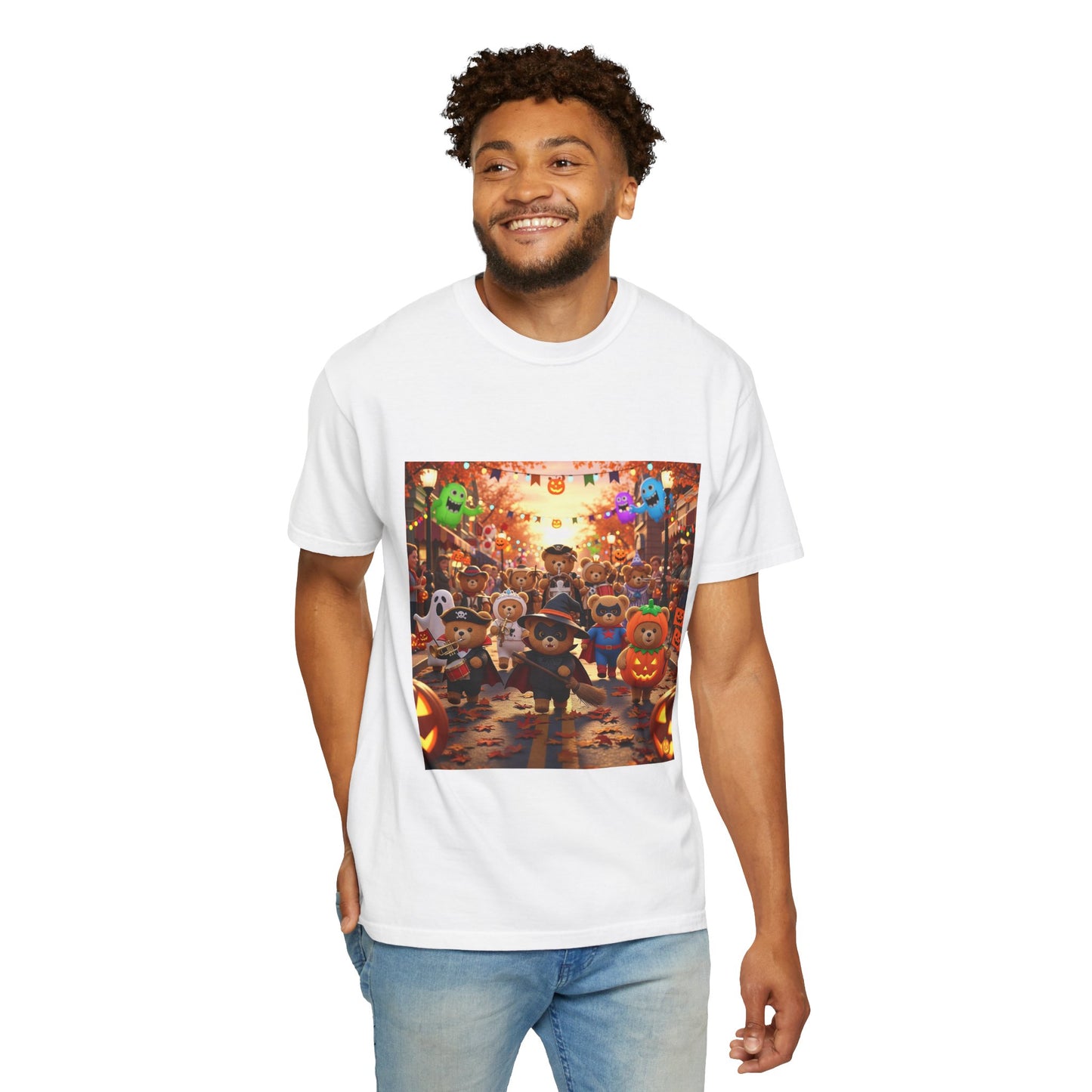 Halloween-Themed Unisex T-Shirt with Festive Characters, Perfect for Fall Celebrations, Party Wear, Unique Gift, Seasonal Fun