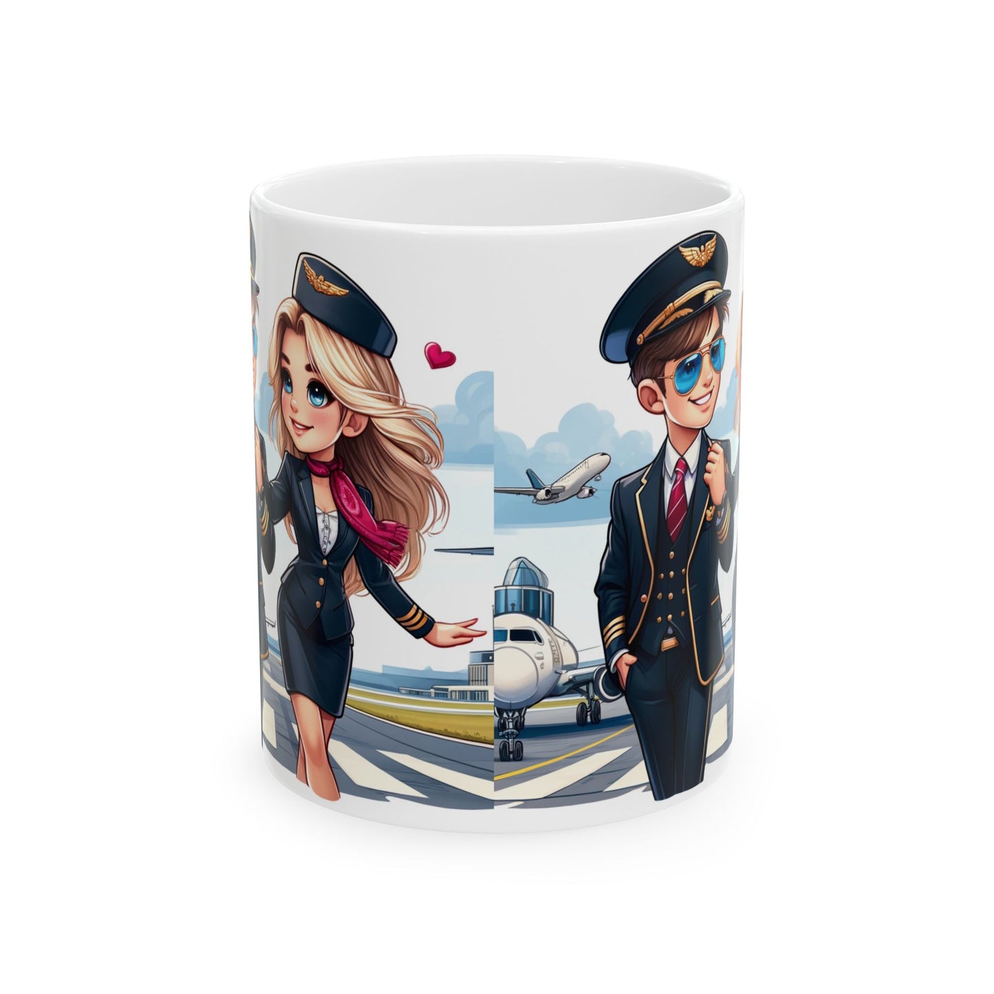 Pilot Love Ceramic Coffee Mug - 11oz & 15oz - Perfect Gift for Aviation Enthusiasts